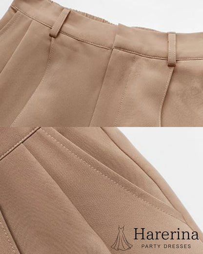シアースリーブトップス×パンツセットのパンツデザイン
